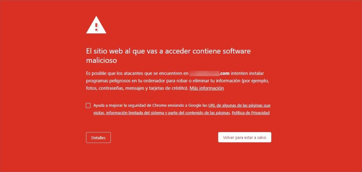 WordPress marca sitio peligroso en Chrome cómo limpiar